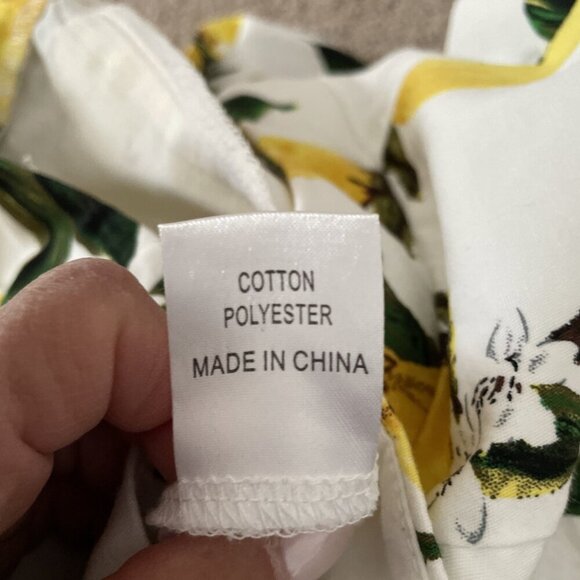 Hello Molly Romper Shortalls Overall Women's L Yellow Lemon Print Novelty Summer - Picture 12 of 12